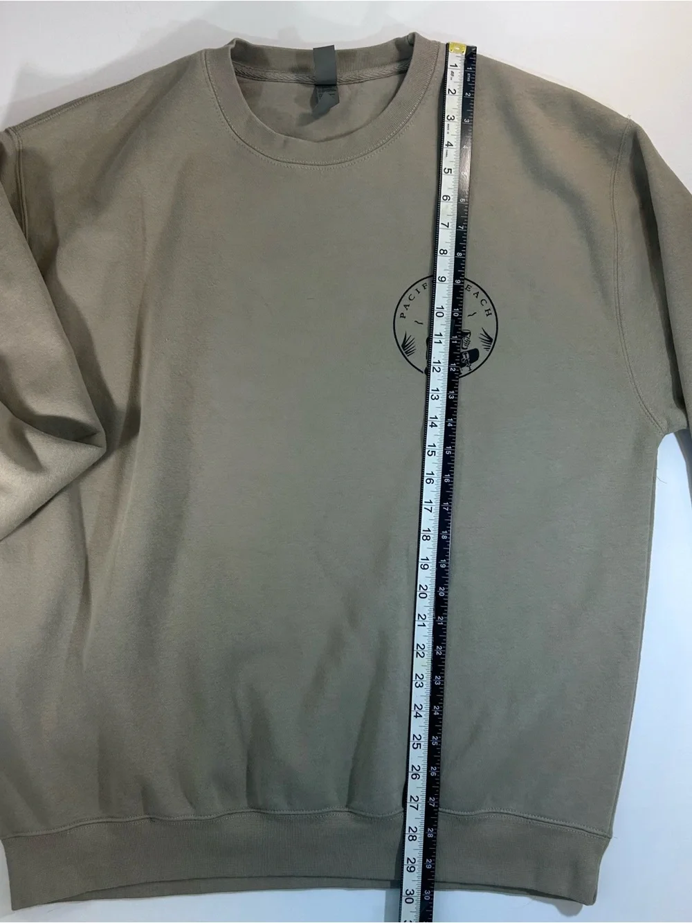 Pacific Beach Skeleton Sweatshirt Mens XL Tan Cali Skull Graphic Crewneck